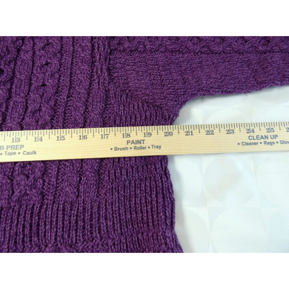 Kilronan Knitwear Women's Cardigan Royal Purple Merio Wool Sweater L NWT - Picture 8 of 11